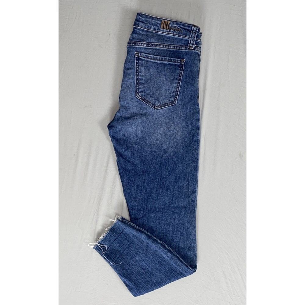 KUT From The Kloth Carlo Skinny Ankle Raw Cuff Stretch Denim Roller Jeans. 6 GUC